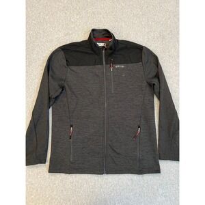 ORVIS Jacket Men's Medium Gray Full Zip Fleece Softshell Performance Outdoor